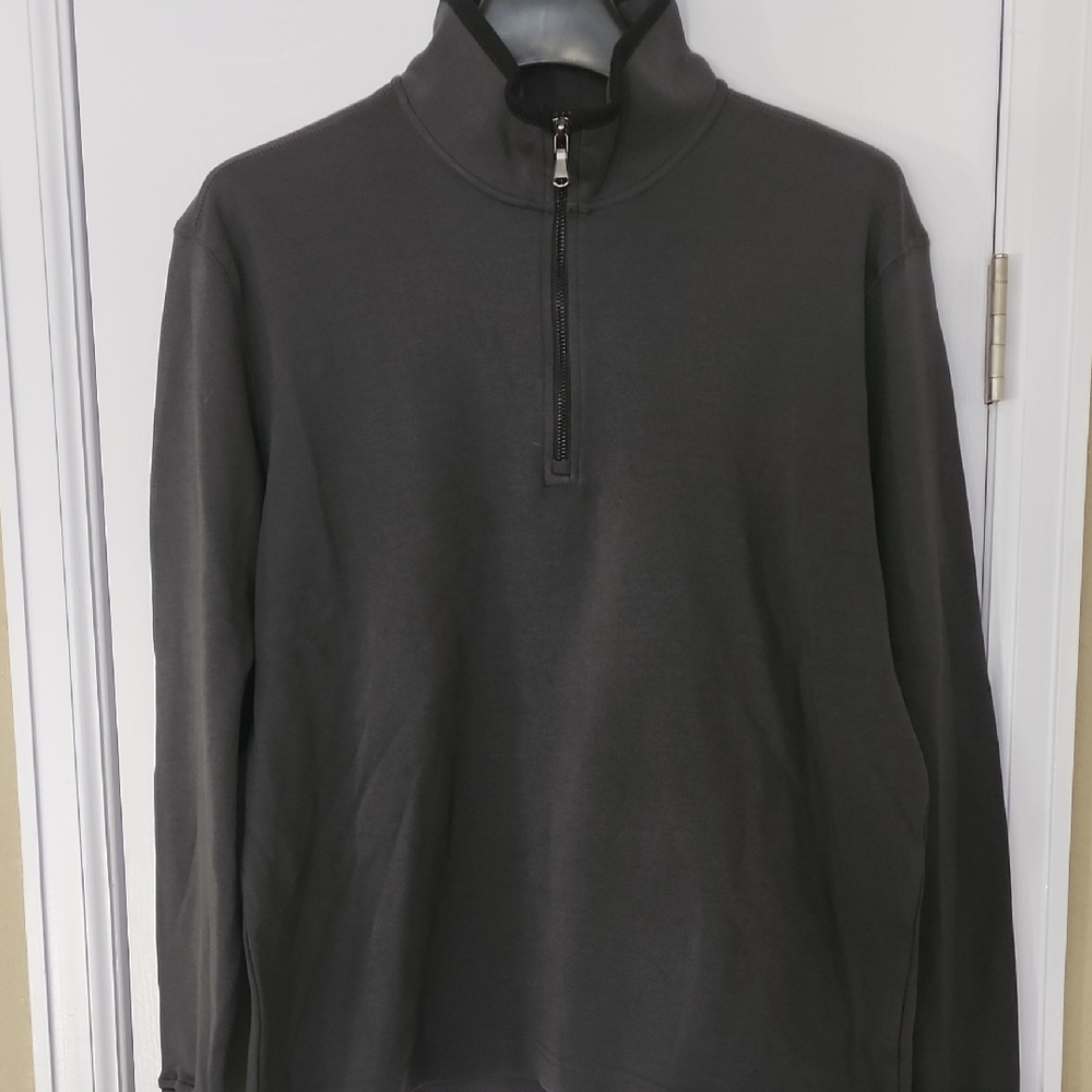 Robert Graham Charcoal 1/4 Zip Sweater - New